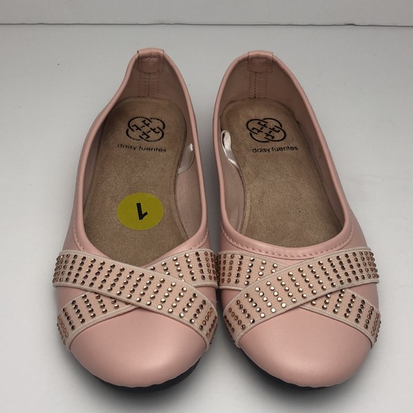 Last drop Daisy Fuentes girls ballet flats pink size 1 - Picture 3 of 9